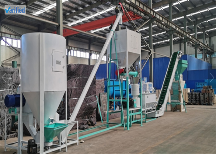 1t/ঘণ্টা, 2t/ঘন্টা ফ্ল্যাট ডাই পশুর খাদ্য উৎপাদনের লাইন মুরগির খাদ্য গবাদি পশু ছাগল খরগোশ পোল্ট্রি ফিড পেলেট উৎপাদন লাইন