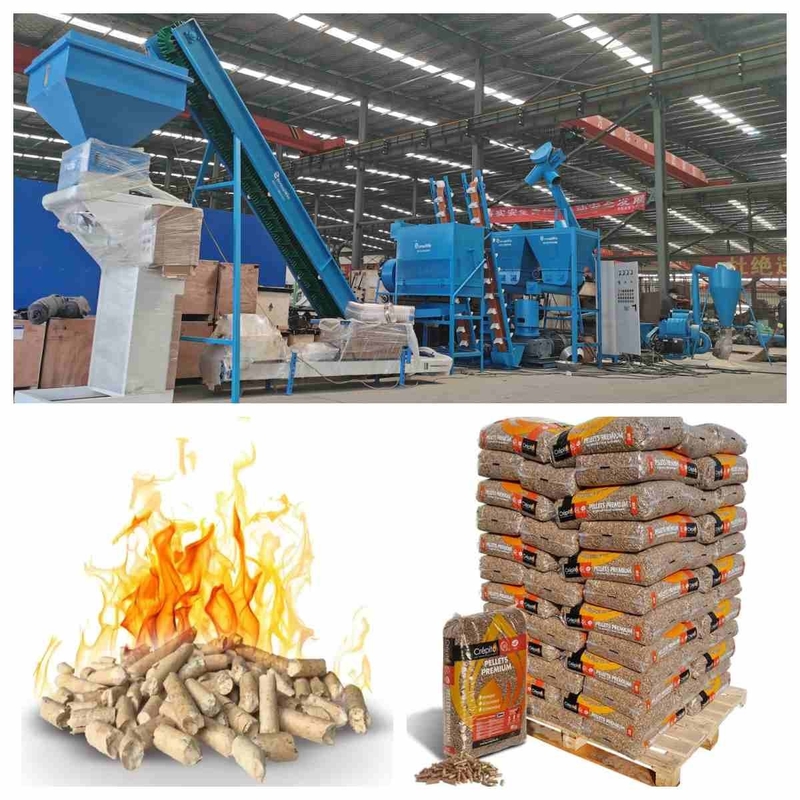 স্বয়ংক্রিয় ফুল পেলেট উত্পাদন সরঞ্জাম 800-1000kg/H কাঠের বড়ি এক্সট্রুডার মেশিন