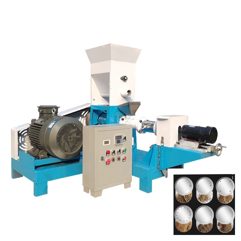200-250kg/H বৈদ্যুতিক শুকনো টাইপ মাছের খাদ্য extruder সঙ্গে 6 ছাঁচ