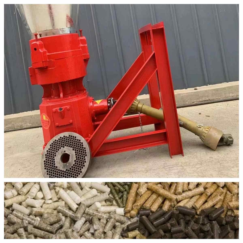 10-80hp ট্র্যাক্টর ড্রাইভ PTO 300kg/hWood পেলেট মিল 6mm বায়োমাস পেলেট তৈরির জন্য