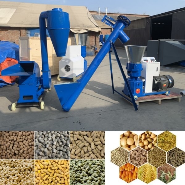 100-1200kg/H এনিমেল ফিড পেলেট মেকার ফ্ল্যাট ডাই পেলেট মিল 1-12 মিমি ফাইনাল পেলেট সাইজ