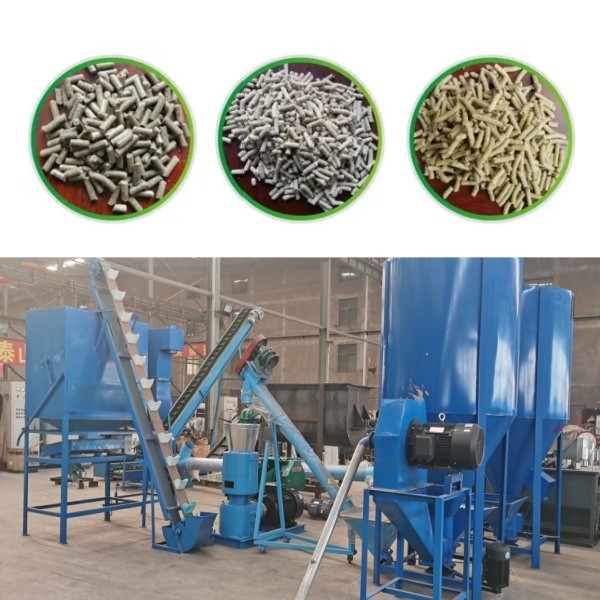100-1200kg/H পশুর খাদ্য পেলেট মেশিন ফার্ম ফ্ল্যাট ডাই পেলেট মিল কুকুরের খাদ্য