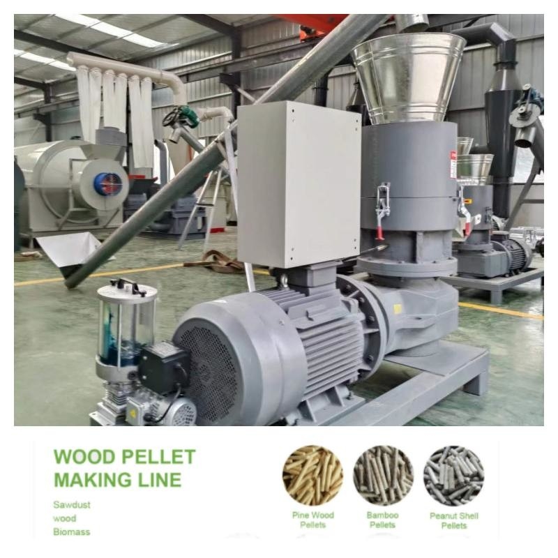 100-1200kg/H উড পেলেট মেকার 22-55KW কাঠের পেলেট লাইন সামঞ্জস্যযোগ্য আকারের সাথে