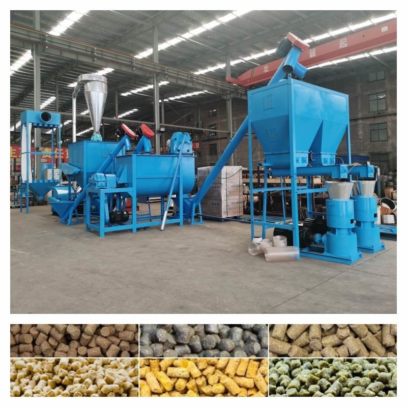 500-800KG/H পোল্ট্রি পেলেট মেকিং মেশিন 7.5-30kw পশুখাদ্য উৎপাদন লাইন