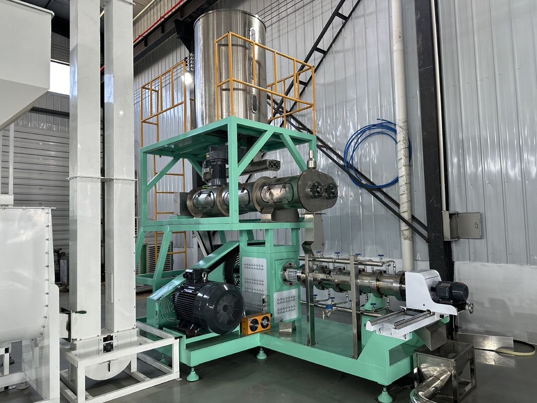 500–1000 kg/h Floating Fish Feed Production Line / Wet-Type Twin-Screw Feed Extrusion Line