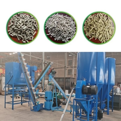 100-1200kg/H পশুর খাদ্য পেলেট মেশিন ফার্ম ফ্ল্যাট ডাই পেলেট মিল কুকুরের খাদ্য